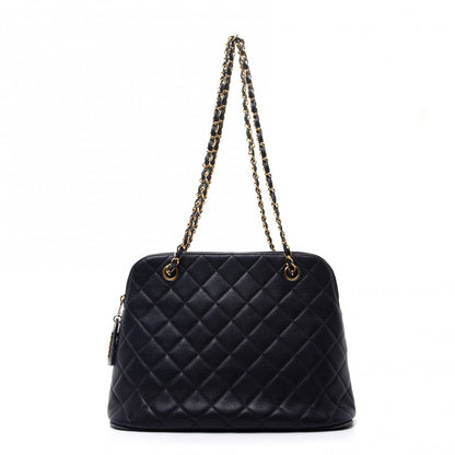 Chanel Caviar CC Tote Navy 1 of 16