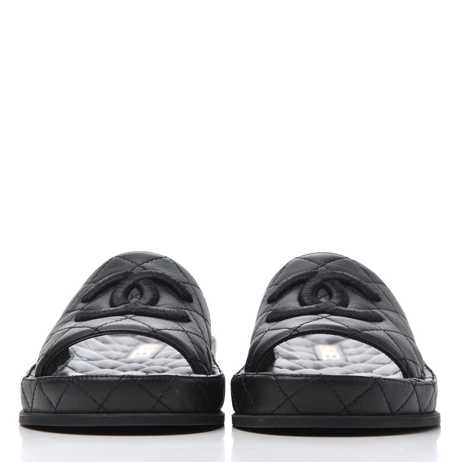 Chanel Lambskin Quilted CC Mules Sandals 37 Black 2 of 11