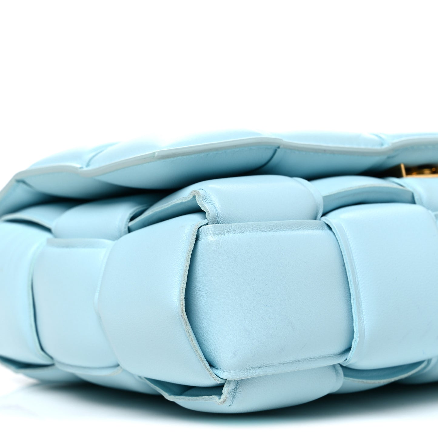 Nappa Maxi Intreccio Padded Cassette Crossbody Bag Ice