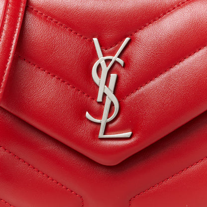 Saint Laurent Calfskin Y Quilted Monogram Toy Loulou Crossbody Bag Rouge Eros 9 of 12