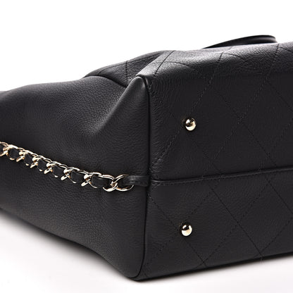 Chanel Bullskin Stitched Large Shopping Bag Black 7 of 10