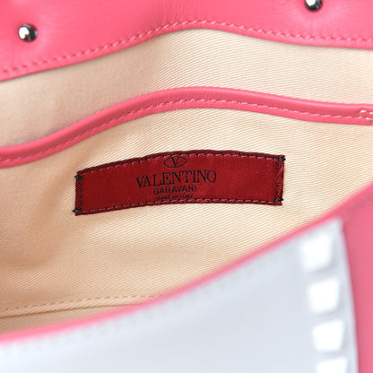Valentino Garavani Vitello Colorblock Medium Free Rockstud Flip Lock Crossbody Bag Shadow Pink Optic White 6 of 10