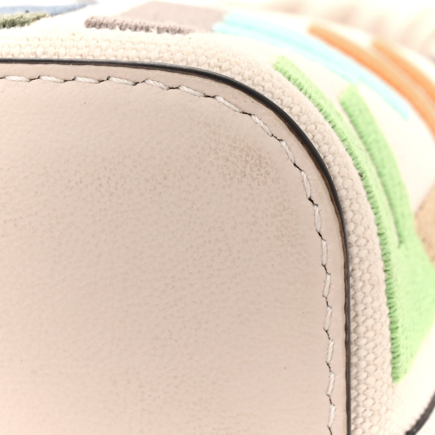 Fendi Canvas Vitello Grace F is Fendi FF Multicolor Embroidered Mini Mon Tresor Bucket Bag Grezzo Multicolor Latte 12 of 13