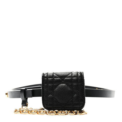 Christian Dior Supple Calfskin Cannage Caro Airpod Pro Case Belt 70 Black 1 of 13