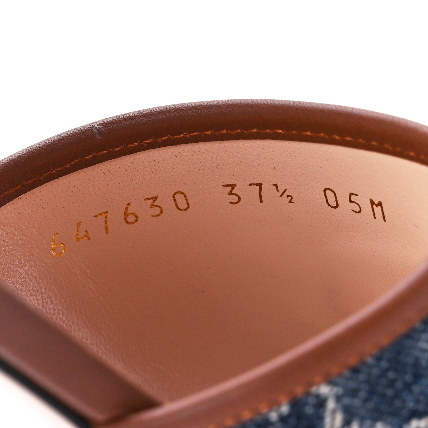 Gucci New Denim GG Monogram Miro Soft Calfskin Jolie Slide Sandals 37.5 Blue Tea Cuir Epilog 8 of 9