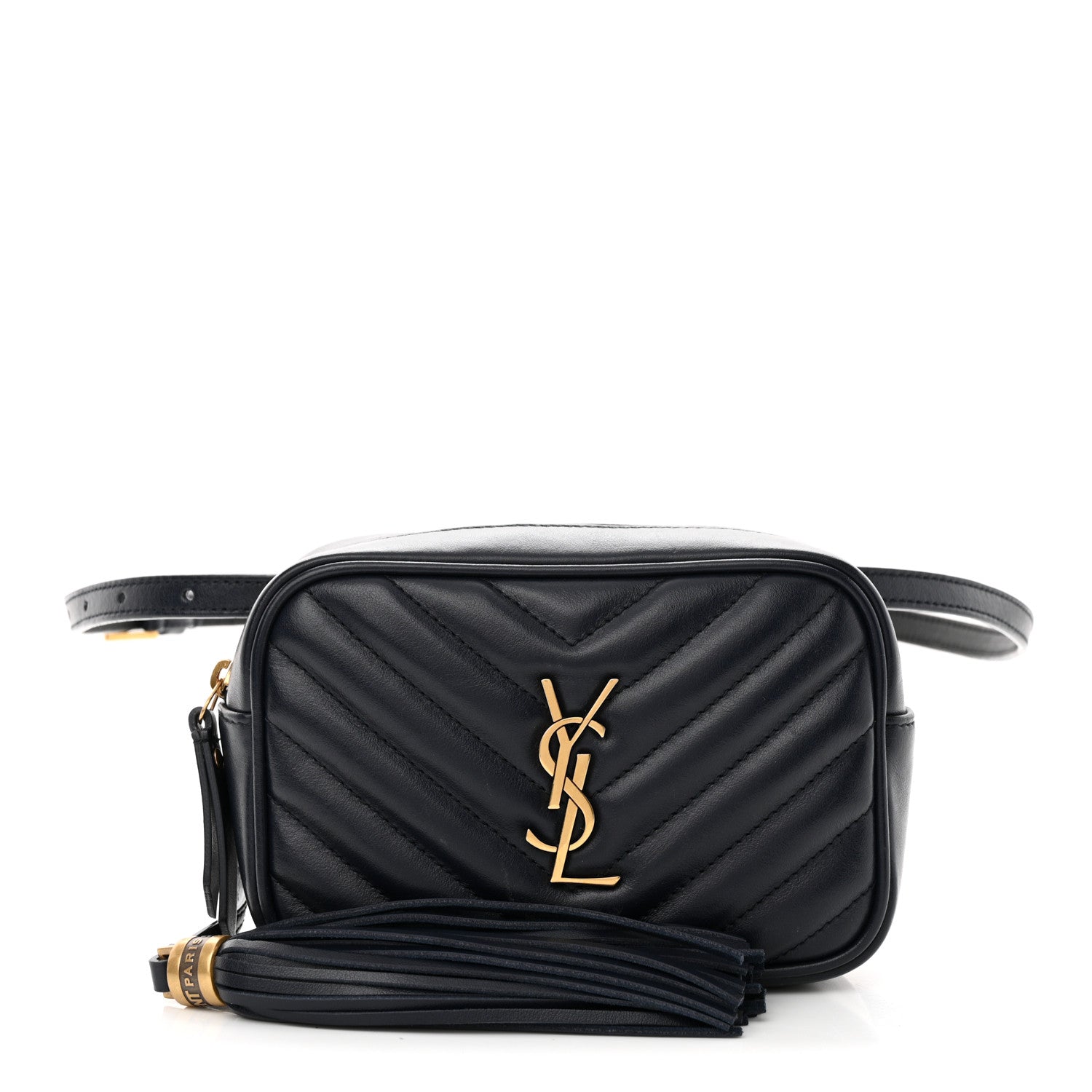 Saint Laurent Calfskin Matelasse Monogram Lou Belt Bag Deep Marine 1 of 11