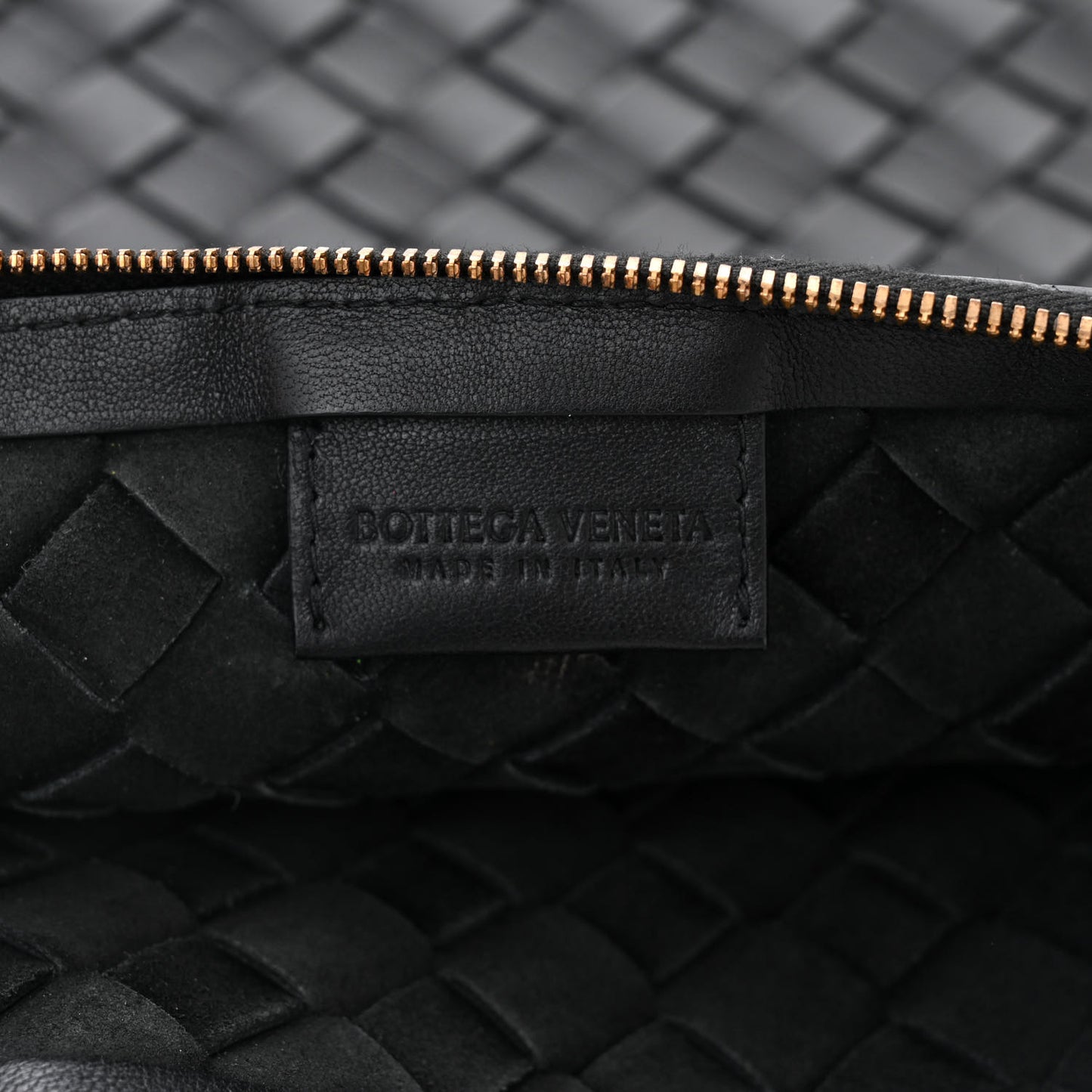 Nappa Intrecciato Medium Turn Pouch Black