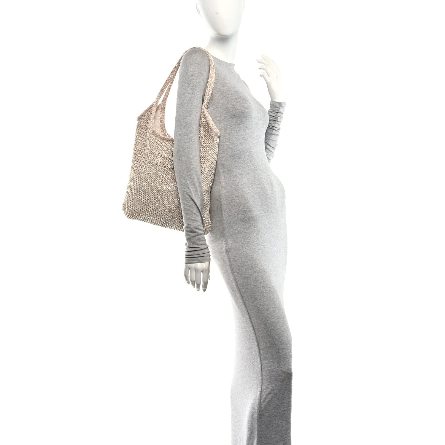 Miu Miu Sequin Mesh Ivy Bag Cipria 2 of 10
