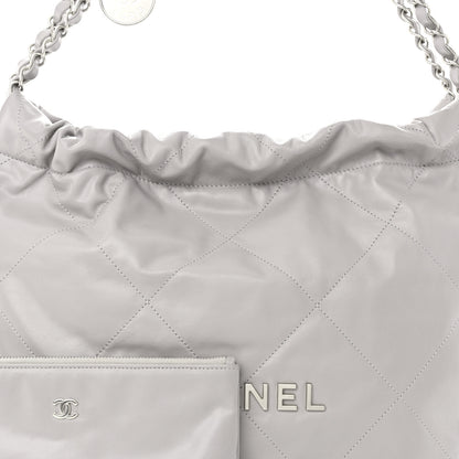 Chanel Shiny Calfskin Quilted Small Chanel 22 Grey 8 of 14