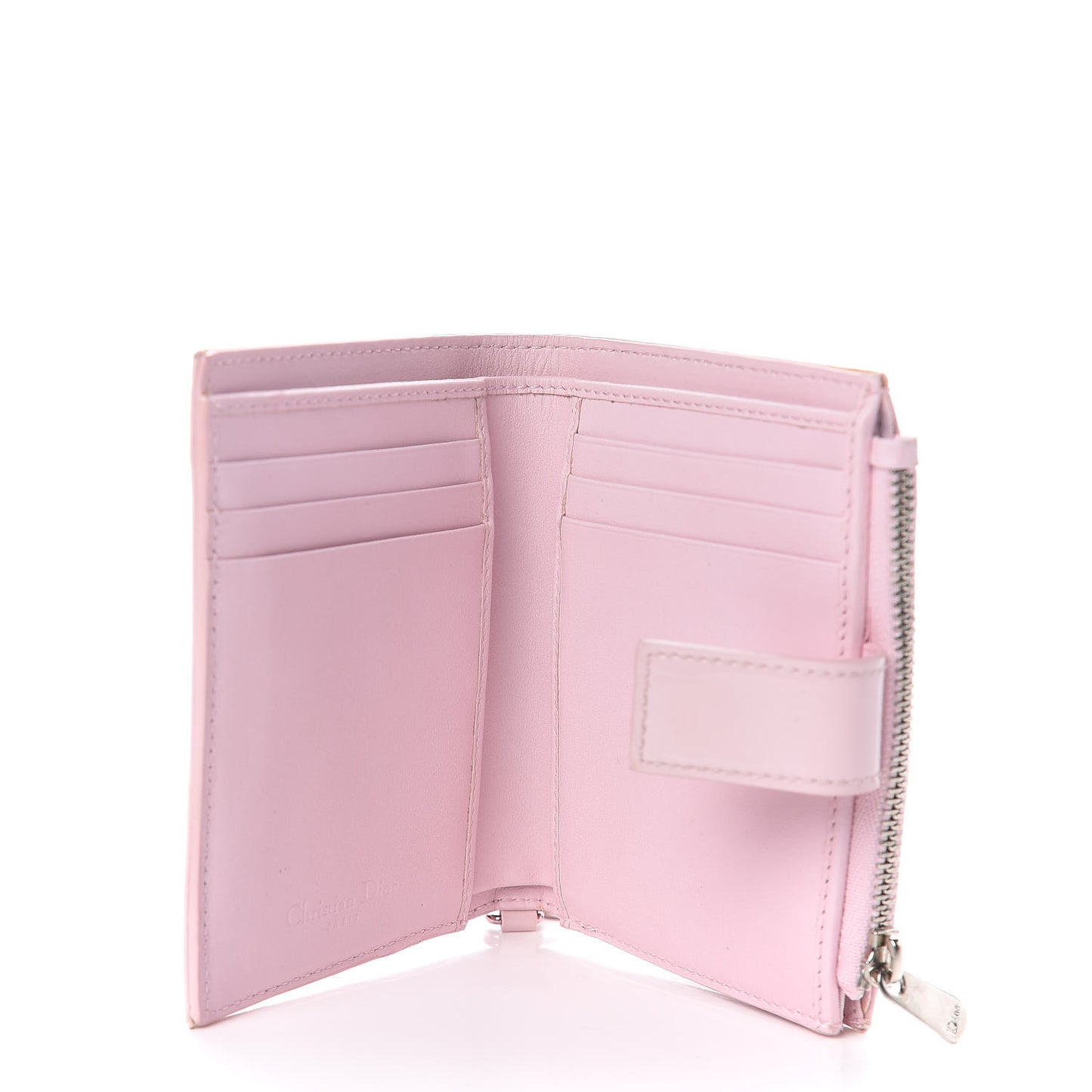 Patent Cannage Lady Dior Wallet Rose