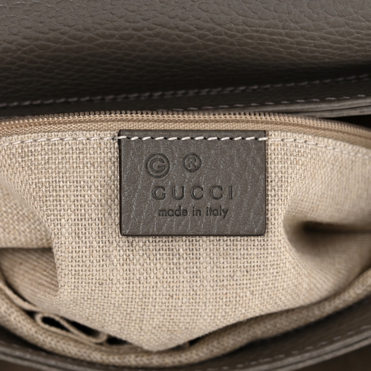 Gucci Dollar Calfskin Interlocking G Top Handle Shoulder Bag Loess 6 of 10
