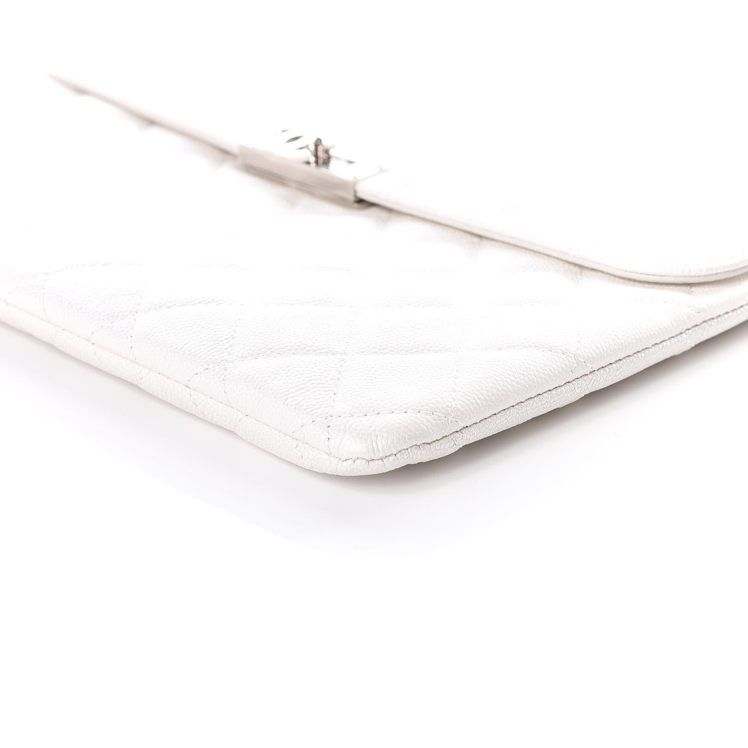 Chanel Caviar Quilted Medium Golden Class Pouch White 6 of 12