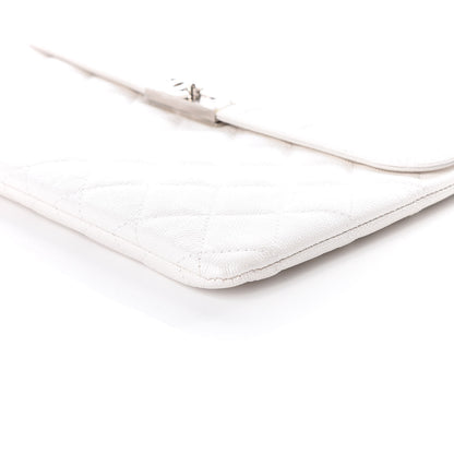 Chanel Caviar Quilted Medium Golden Class Pouch White 6 of 12
