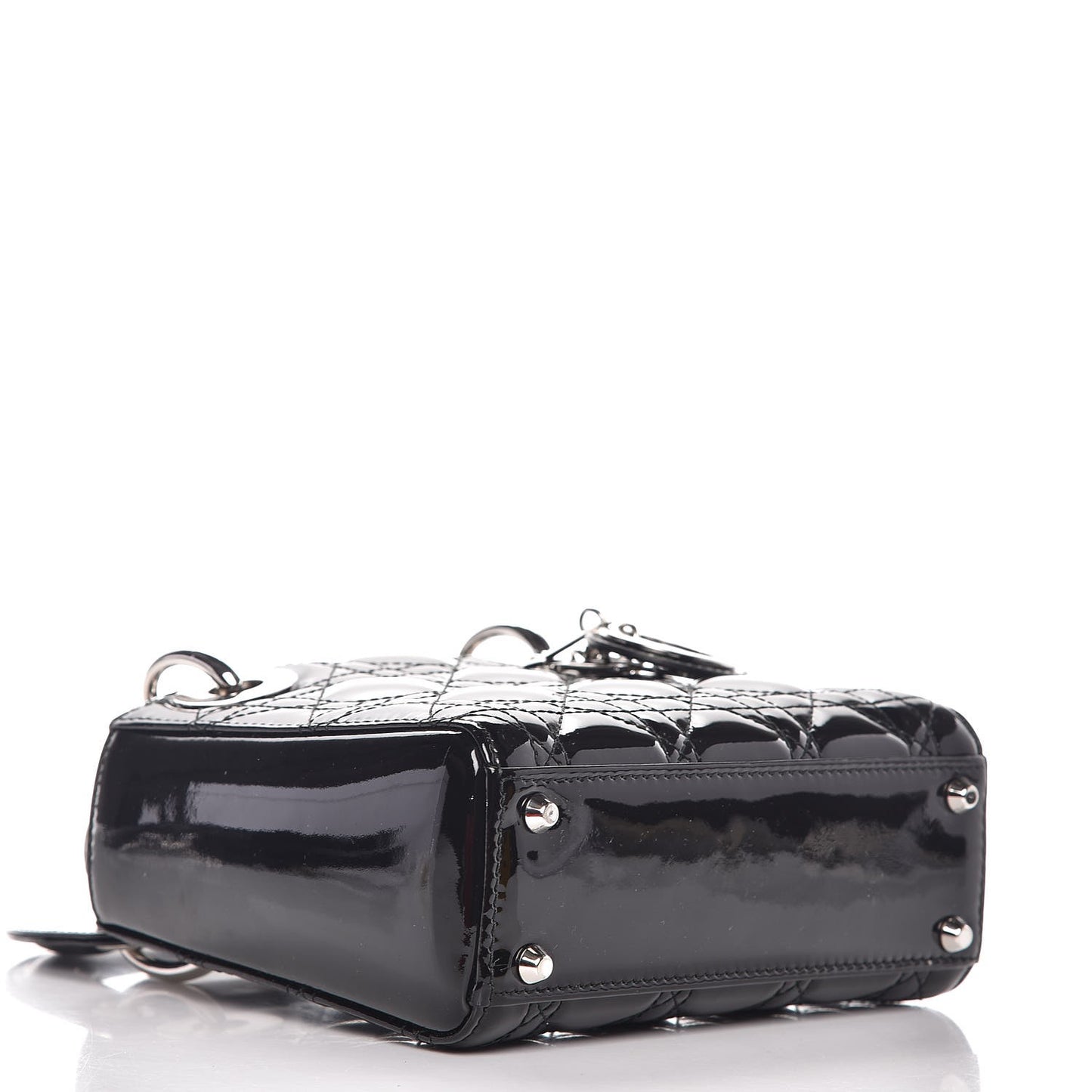 Patent Cannage Mini Lady Dior Black