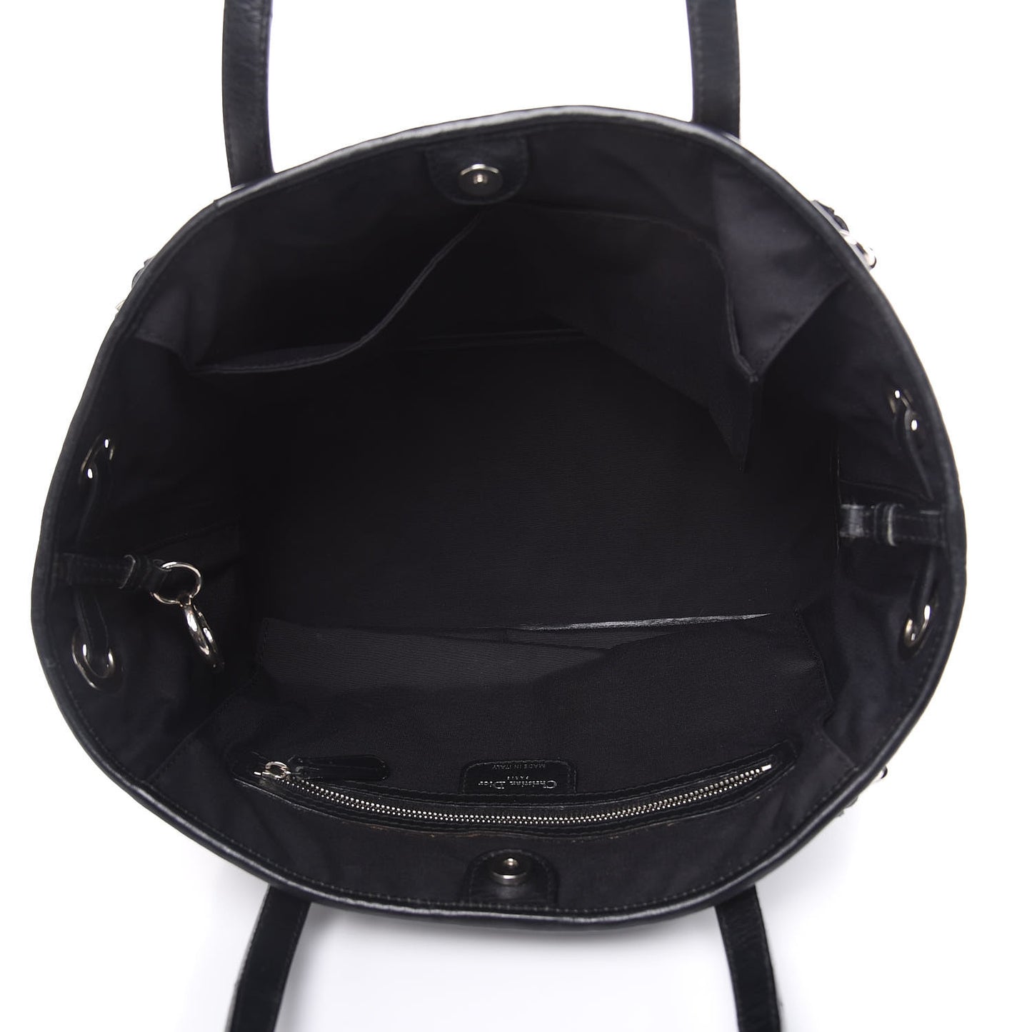 Coated Canvas Cannage Medium Panarea Tote Black