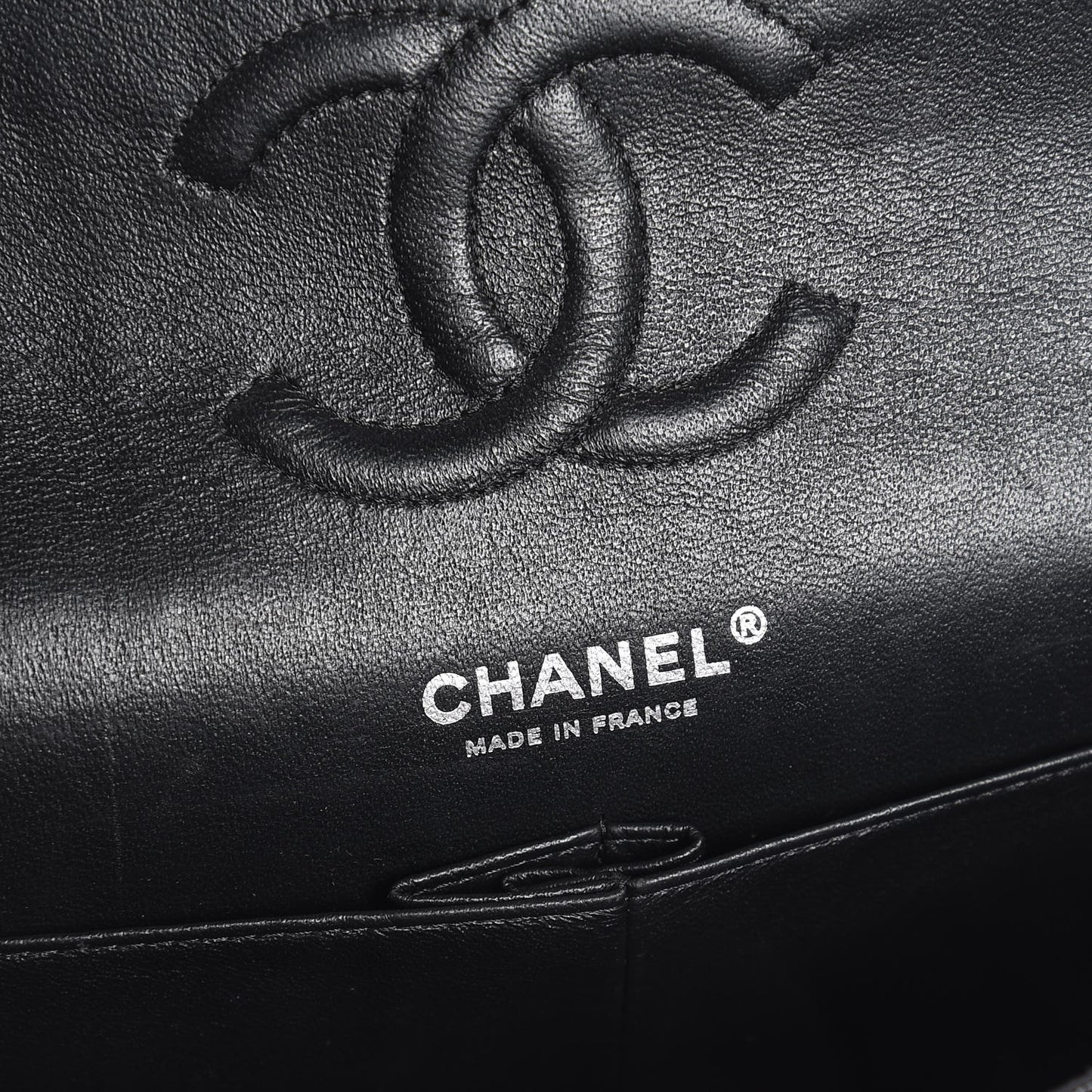 Lambskin Chevron Quilted Medium Double Flap So Black