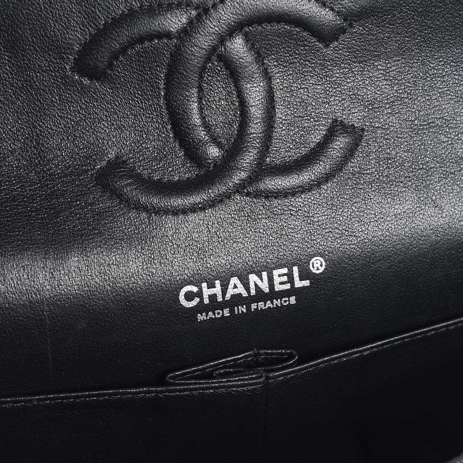 Chanel Lambskin Chevron Quilted Medium Double Flap So Black 8 of 12