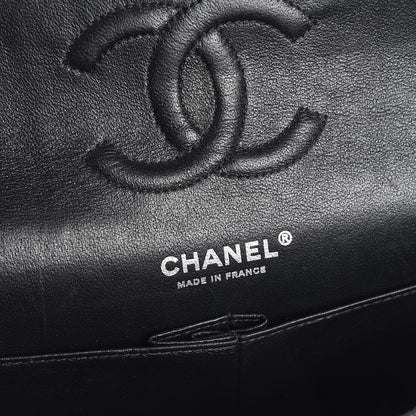 Chanel Lambskin Chevron Quilted Medium Double Flap So Black 8 of 12