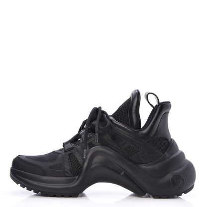 Louis Vuitton Calfskin Technical Nylon LV Archlight Sneakers 37.5 Black 1 of 8