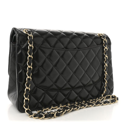 Chanel Lambskin Quilted Jumbo Double Flap Black 3 of 11