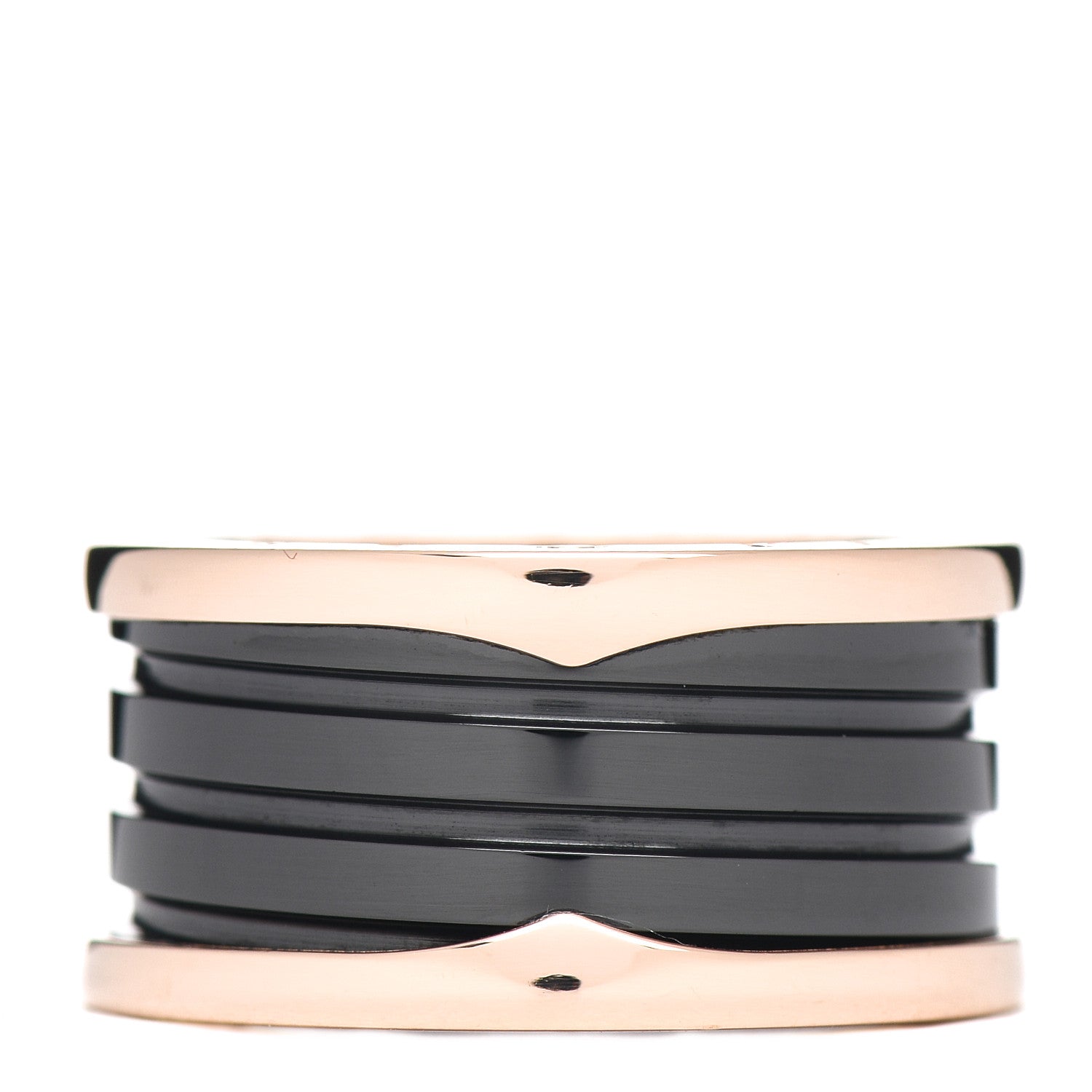 Bulgari 18K Rose Gold Black Ceramic B.Zero1 Four-Band Ring 59 8.75 3 of 6