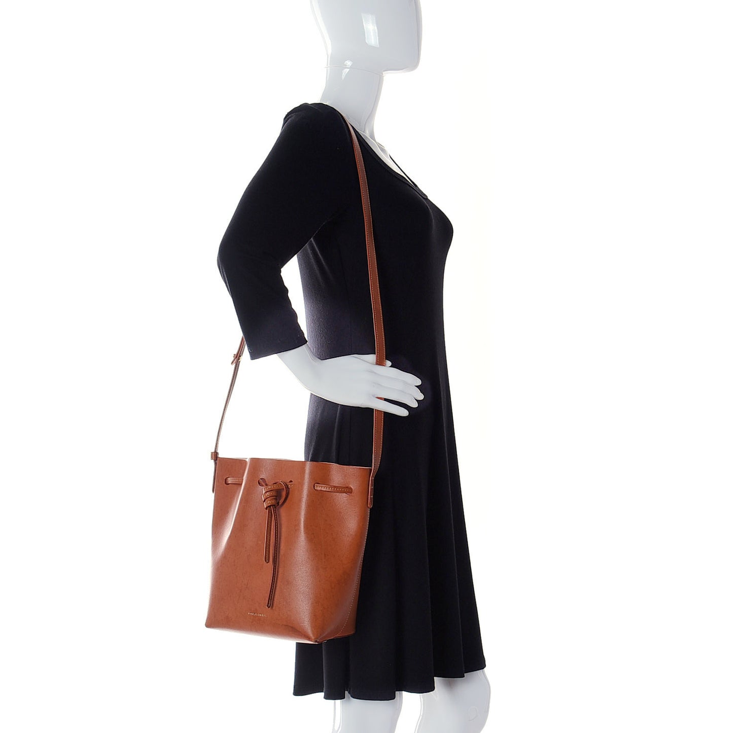 Calfskin Mini Bucket Bag Cammello Rosa