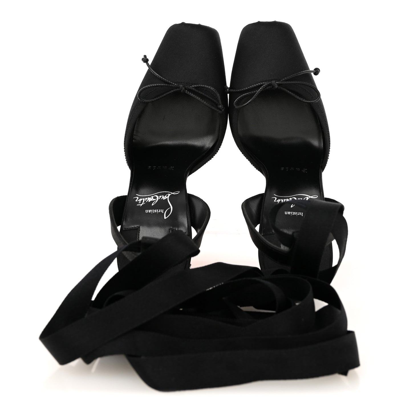 Crepe Satin Cassia Lace Up 100 Pumps 36 Black