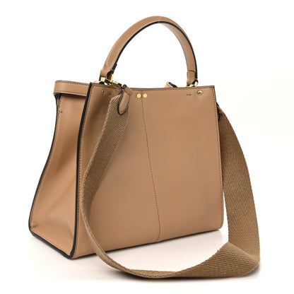Fendi Vitello Seta Nabuk Pequin Medium Peekaboo X-Lite Cuoio Tabacco Moro 3 of 9