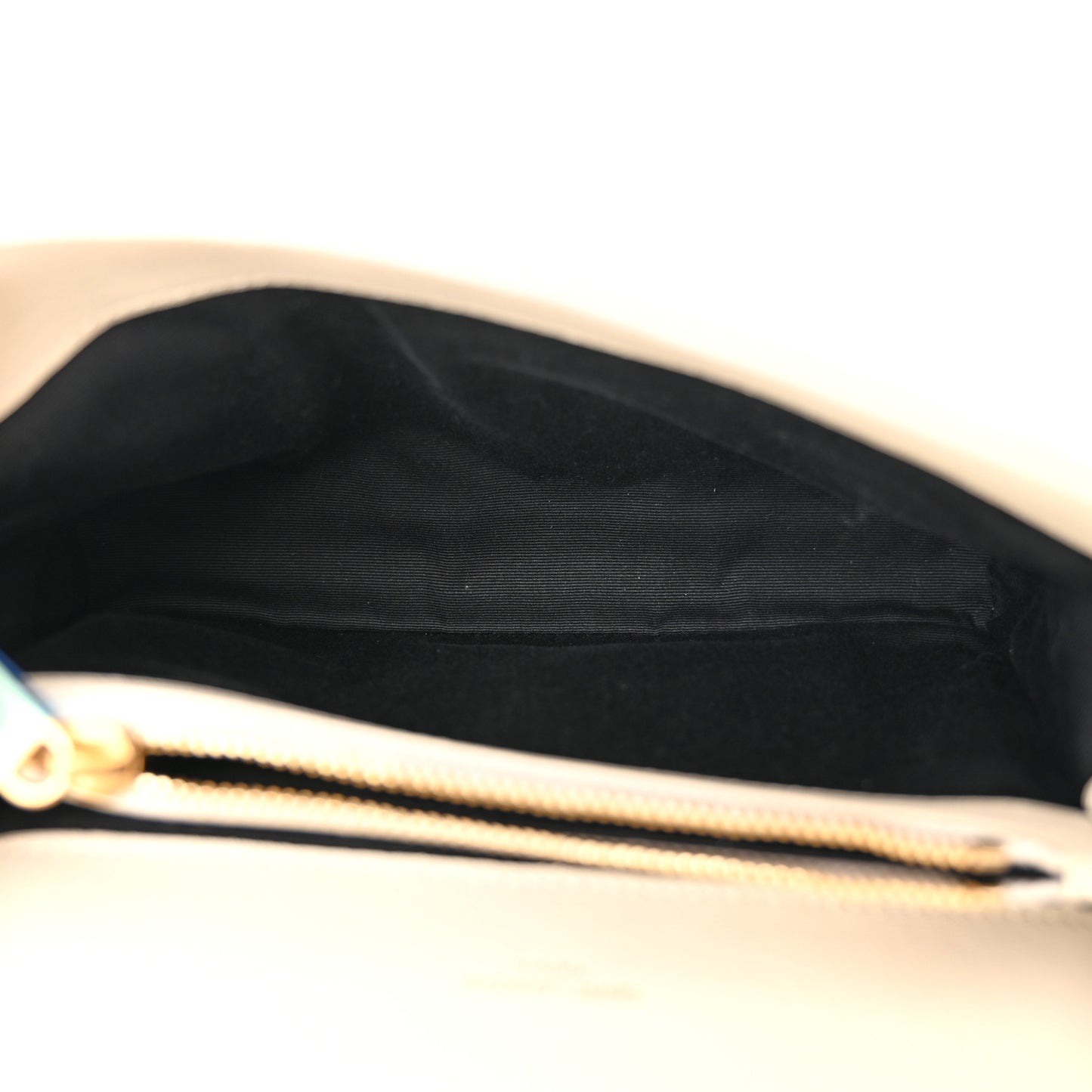 Sheepskin Matelasse Chevron Monogram Medium College Bag Crema Soft
