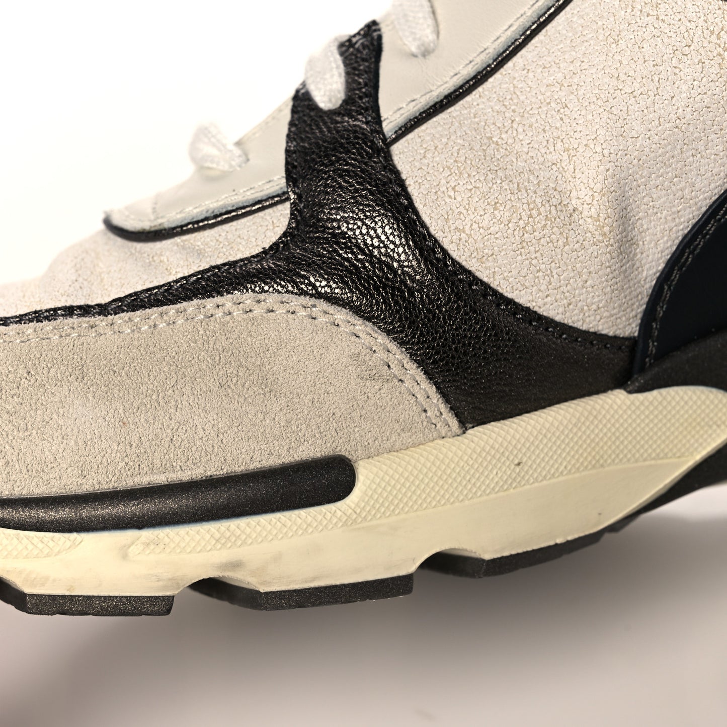 Suede Calfskin Canvas Goatskin CC Sneakers 39 Beige Brown