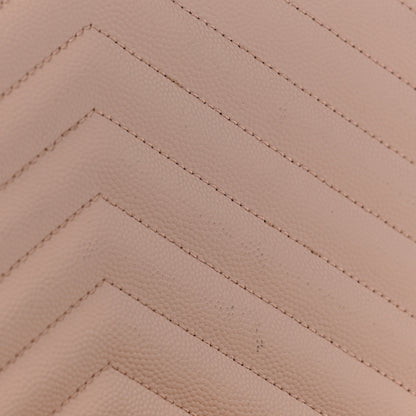 Saint Laurent Grain De Poudre Matelasse Chevron Monogram Chain Wallet Pale Pink 8 of 8