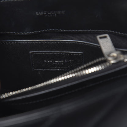 Saint Laurent Calfskin Y Quilted Monogram Small Loulou Chain Satchel Black 6 of 9