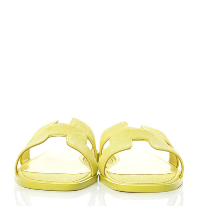 Hermes Epsom Oran Sandals 36.5 Jaune Pollen 2 of 9