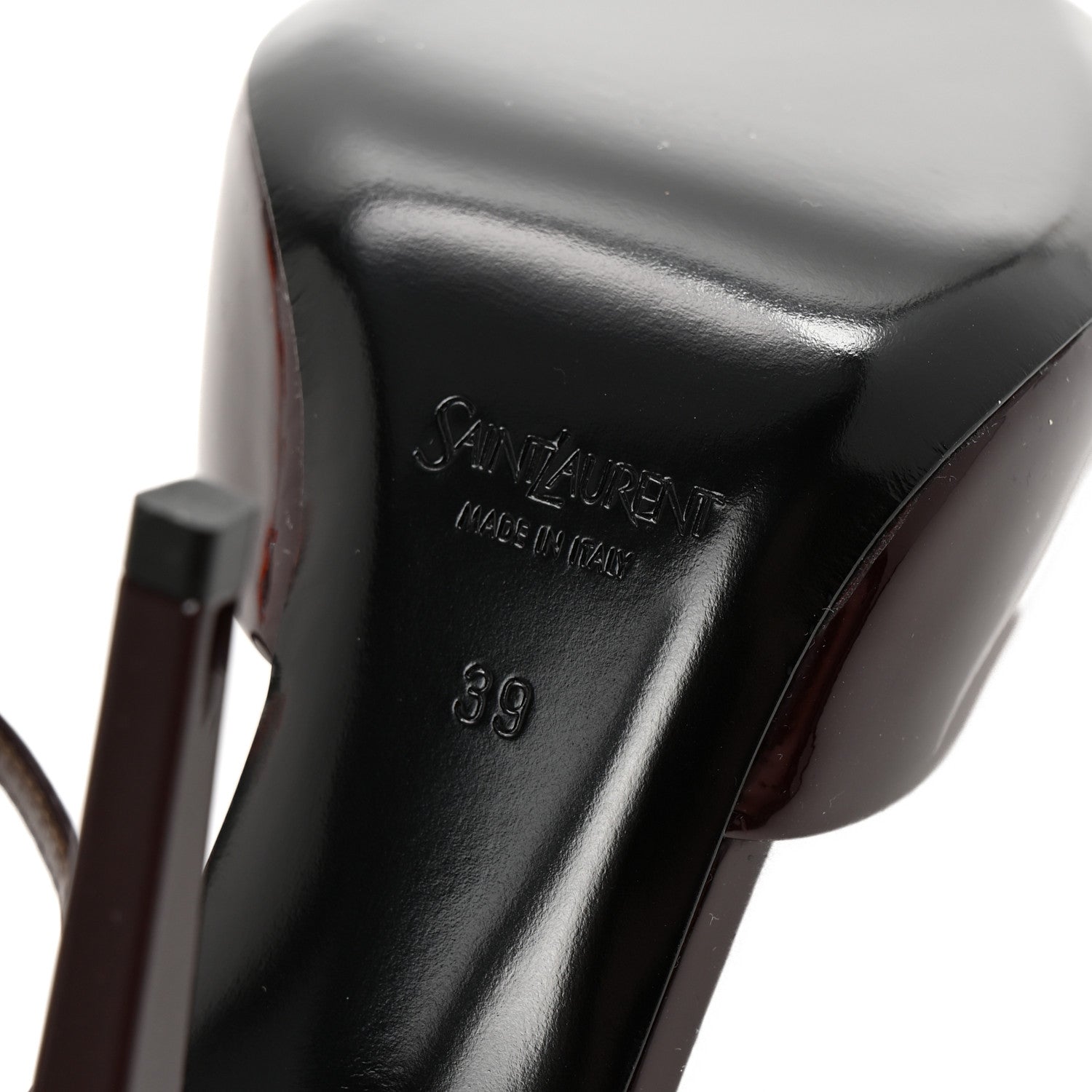 Saint Laurent Patent Calfskin La Scandale 110 Sandals 39 Marron Glace 7 of 10