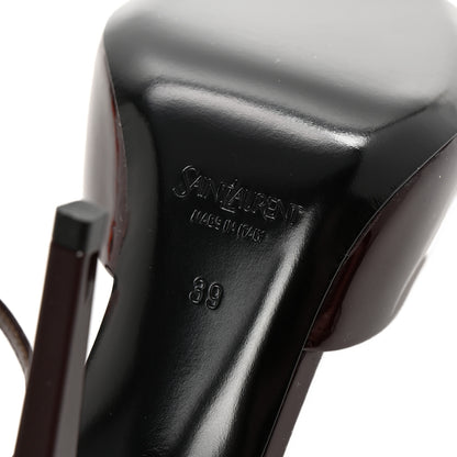 Saint Laurent Patent Calfskin La Scandale 110 Sandals 39 Marron Glace 7 of 10
