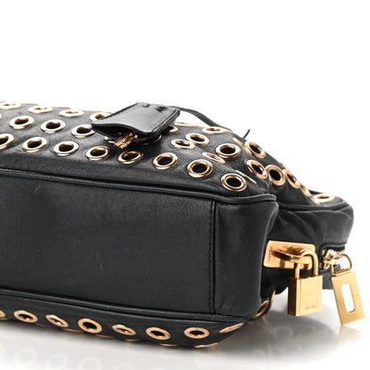 Prada Nappa Metal Grommet Bauletto Black 8 of 9