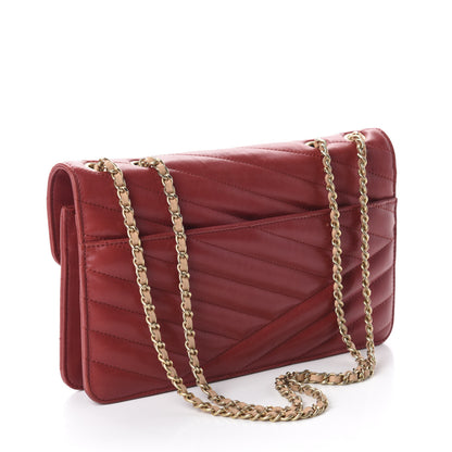 Chanel Calfskin Chevron Quilted Gabrielle Flap Red 3 of 12