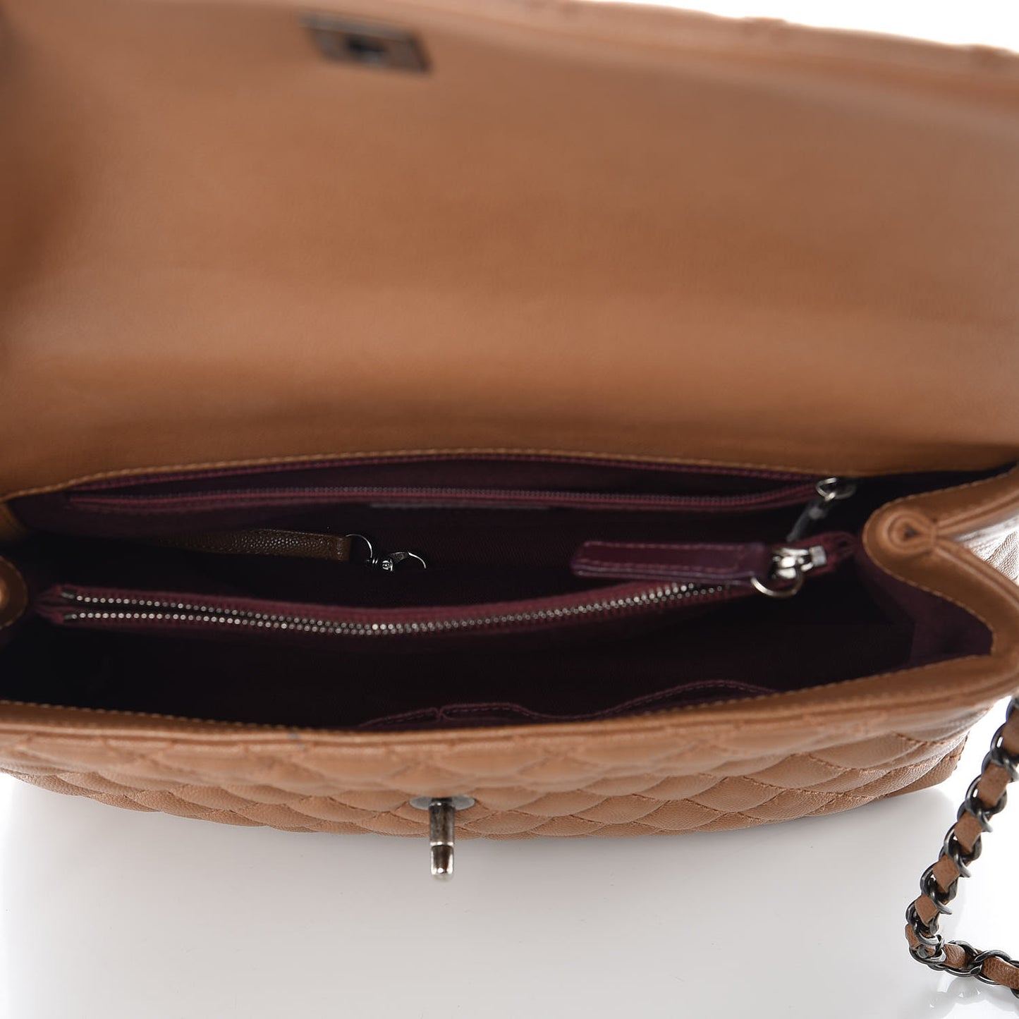 Caviar Quilted Large Coco Handle Flap Camel