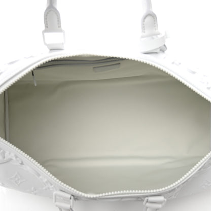 Louis Vuitton Calfskin LV Ornament Keepall 50 Bandouliere  Optic White 5 of 8