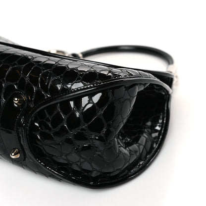 Christian Dior Patent Crocodile Embossed 61 Tote Black 9 of 9
