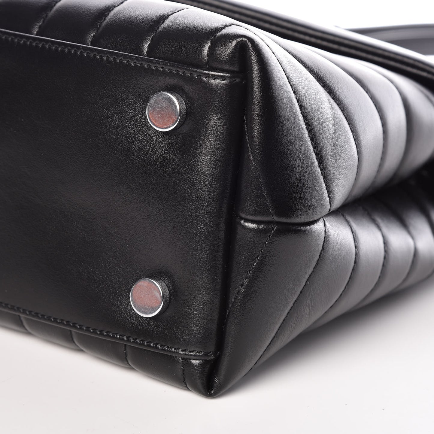 Calfskin Y Quilted Monogram Medium Loulou Satchel Black