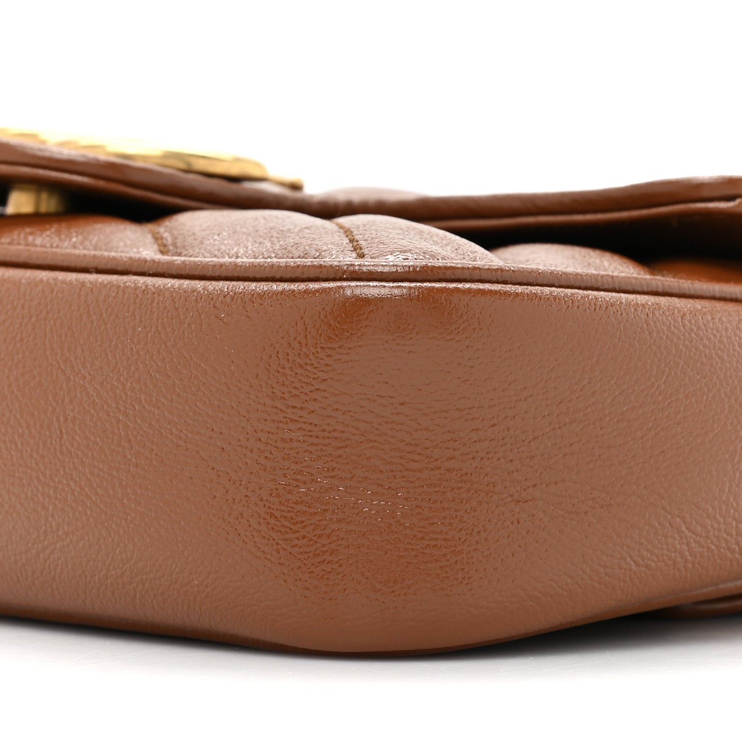 Azalea Calfskin Matelasse Diagonal Super Mini GG Marmont Shoulder Bag Cuir
