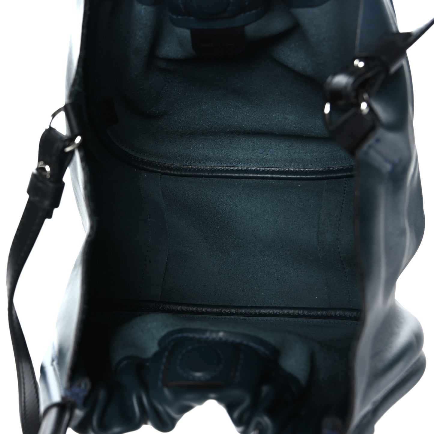 Calfskin Small Ruched Tote Navy