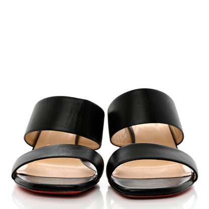 Christian Louboutin Nappa Vasa Opticat 55 Slide Sandals 37 Black Gold 2 of 10