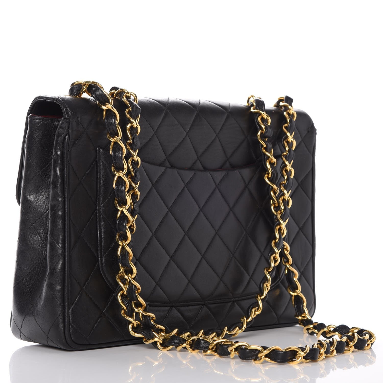 Chanel Lambskin Quilted Jumbo Single Flap Black 4 of 11
