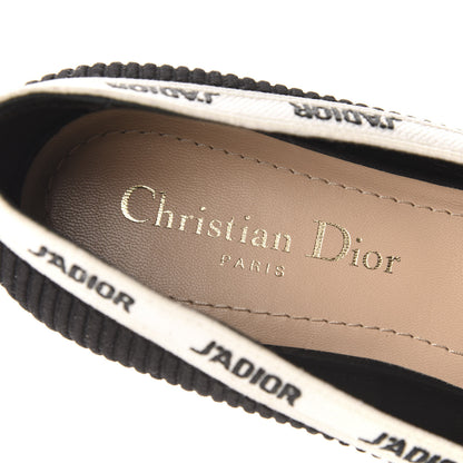 Christian Dior Fabric Ribbon Embroidered J'Adior Ballet Flats 36.5 Black 6 of 9
