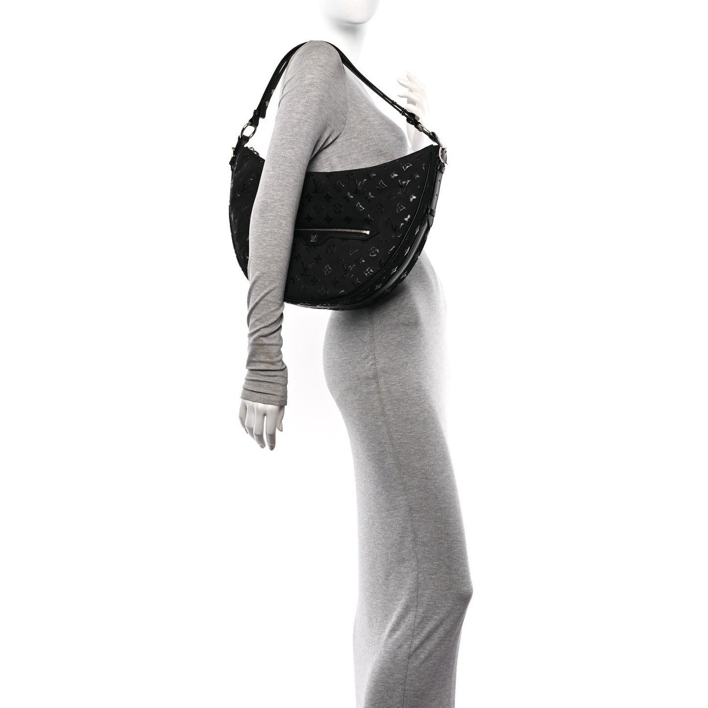 Nylon Monogram Loop Pocket Hobo Polar Night