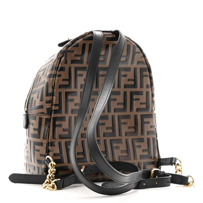 Fendi Vitello Bi-Color FF 1974 Embossed Mini Backpack Maya Black 3 of 9