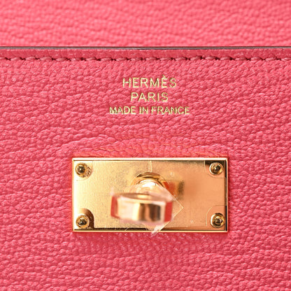 Hermes Chevre Mysore Kelly Longue Wallet Rose Lipstick 6 of 8