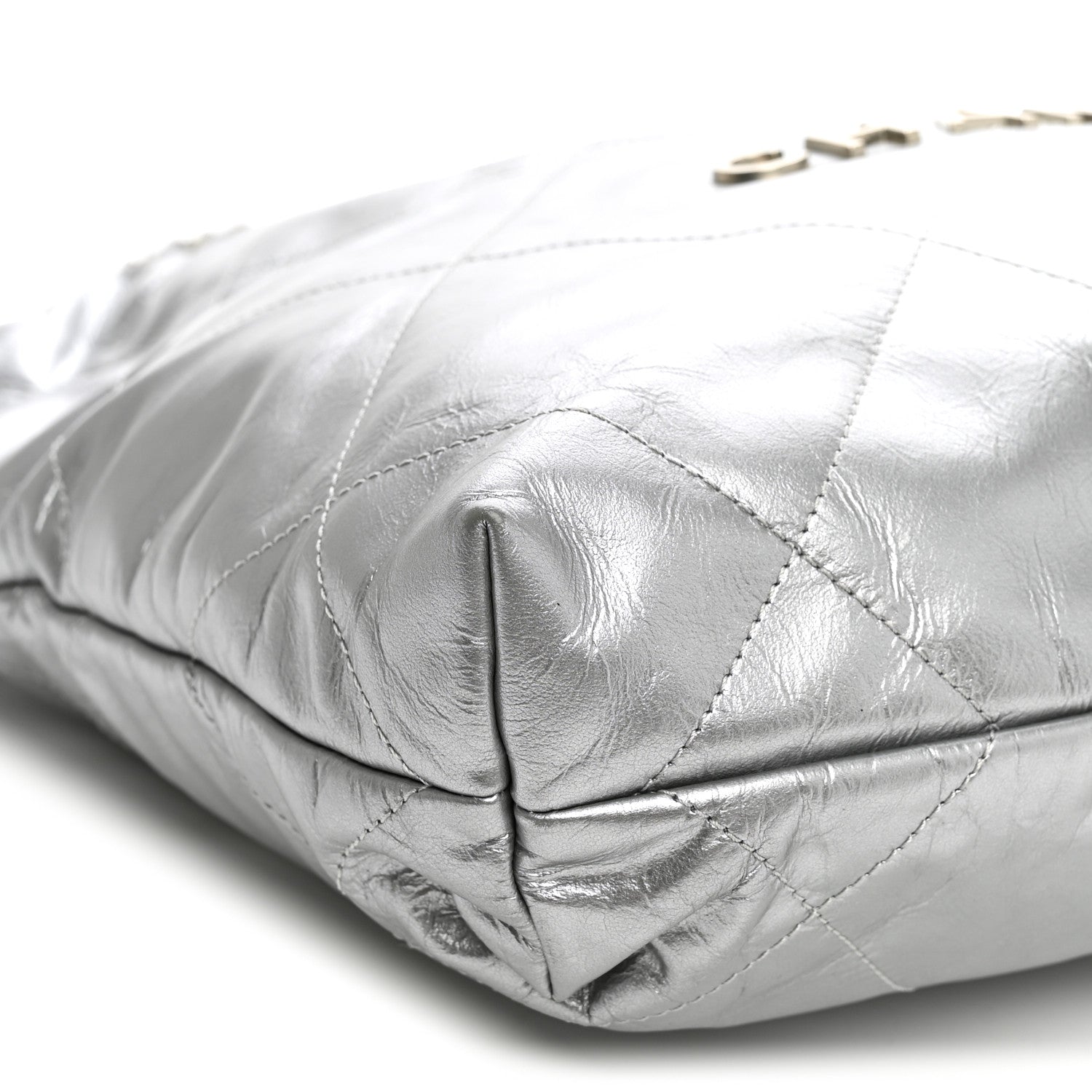 Chanel Metallic Calfskin Quilted Small Chanel 22 Silver 10 of 11